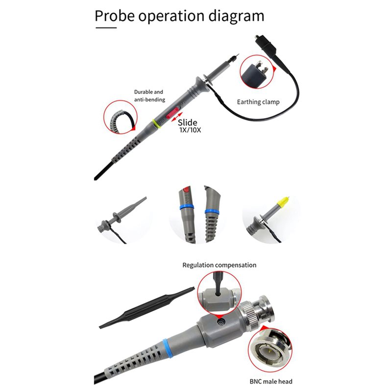 Oscilloscope Probe 100Mhz 10X - 【LIMITED EDITION】8 Pack Universal P6100 Oscilloscope