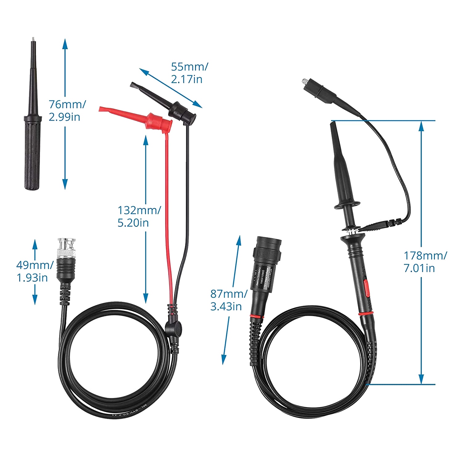 Oscilloscope Probe Kit 200Mhz - DT19-P2200 Oscilloscope Probe With Accessories Kit