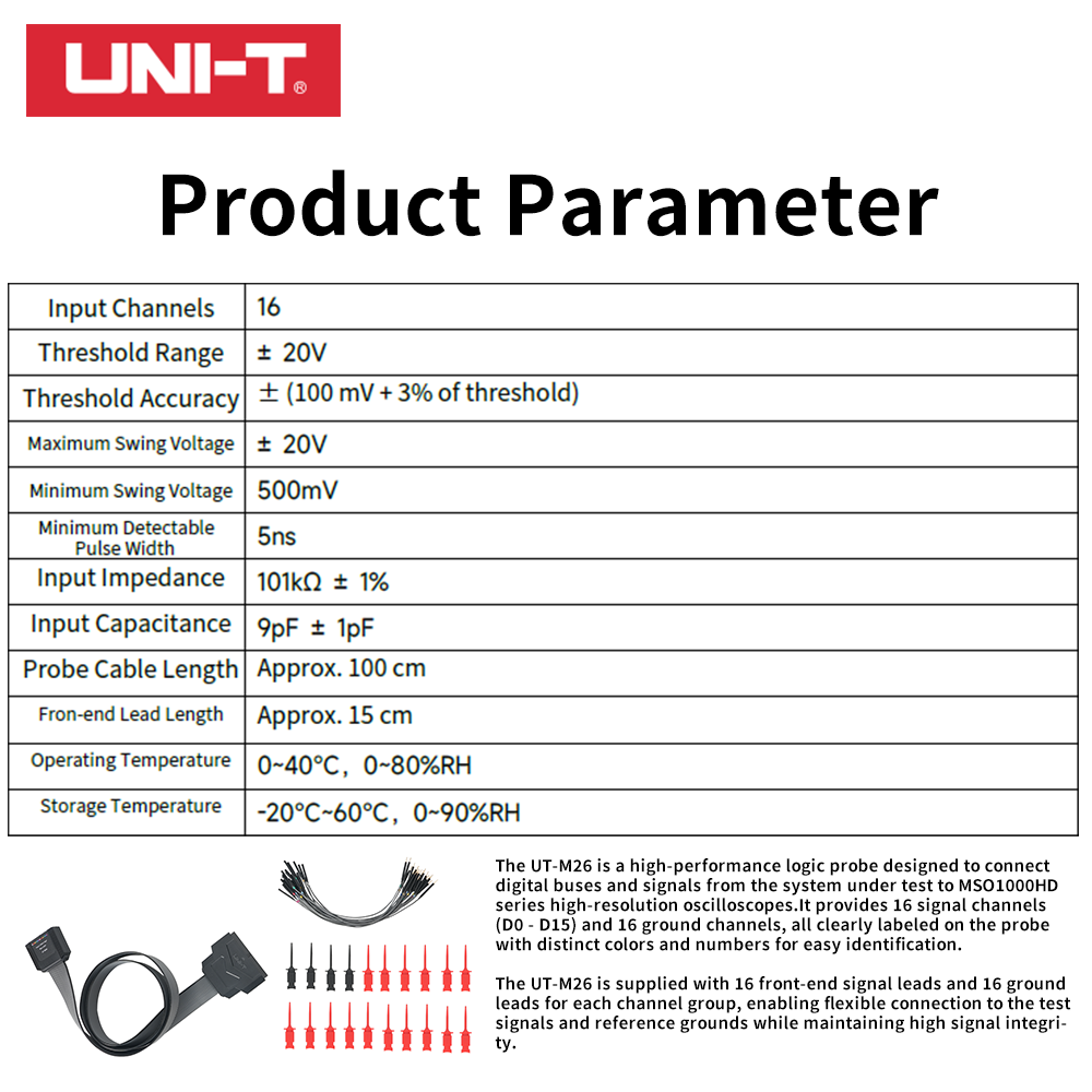 UNI-T UT-M26 16-Channel Logic  - Logic Analyzer Probe 16 Channel ulasan dan harga