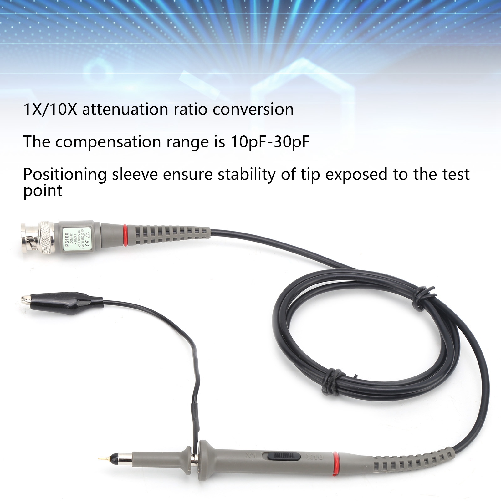 1X/10X Oscilloscope Probe P610 - Oscilloscope Probe 100Mhz 10X ulasan dan harga