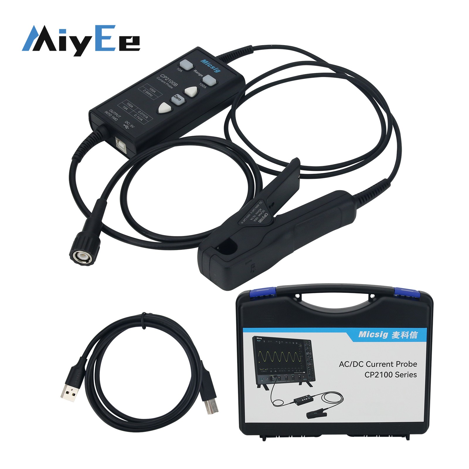 Micsig  2.5MHz / 800KHz 10A/10 - Current Probe Ac Dc 100A ulasan dan harga