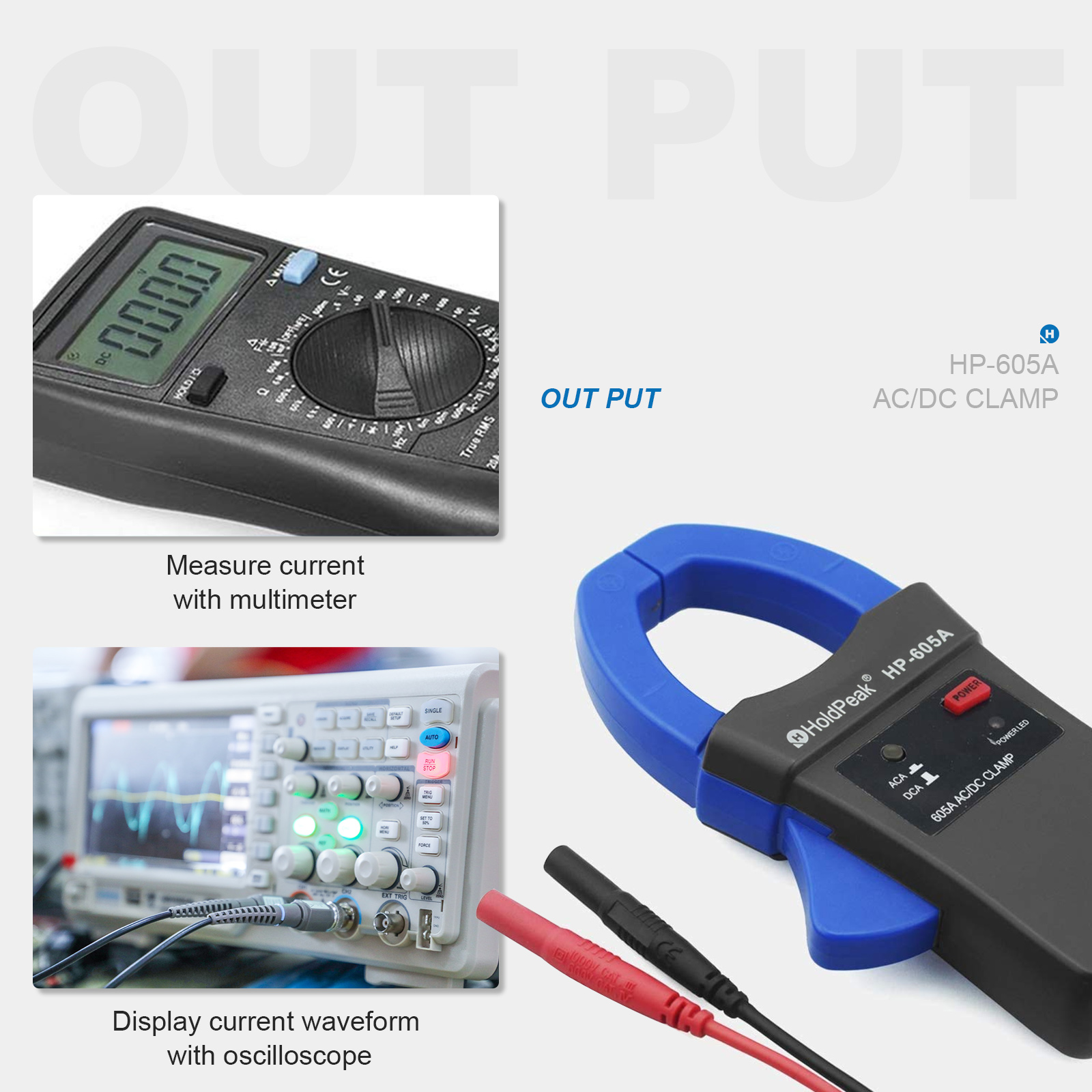 HoldPeak 605A AC/DC Current Cl - Current Clamp Probe 600A ulasan dan harga