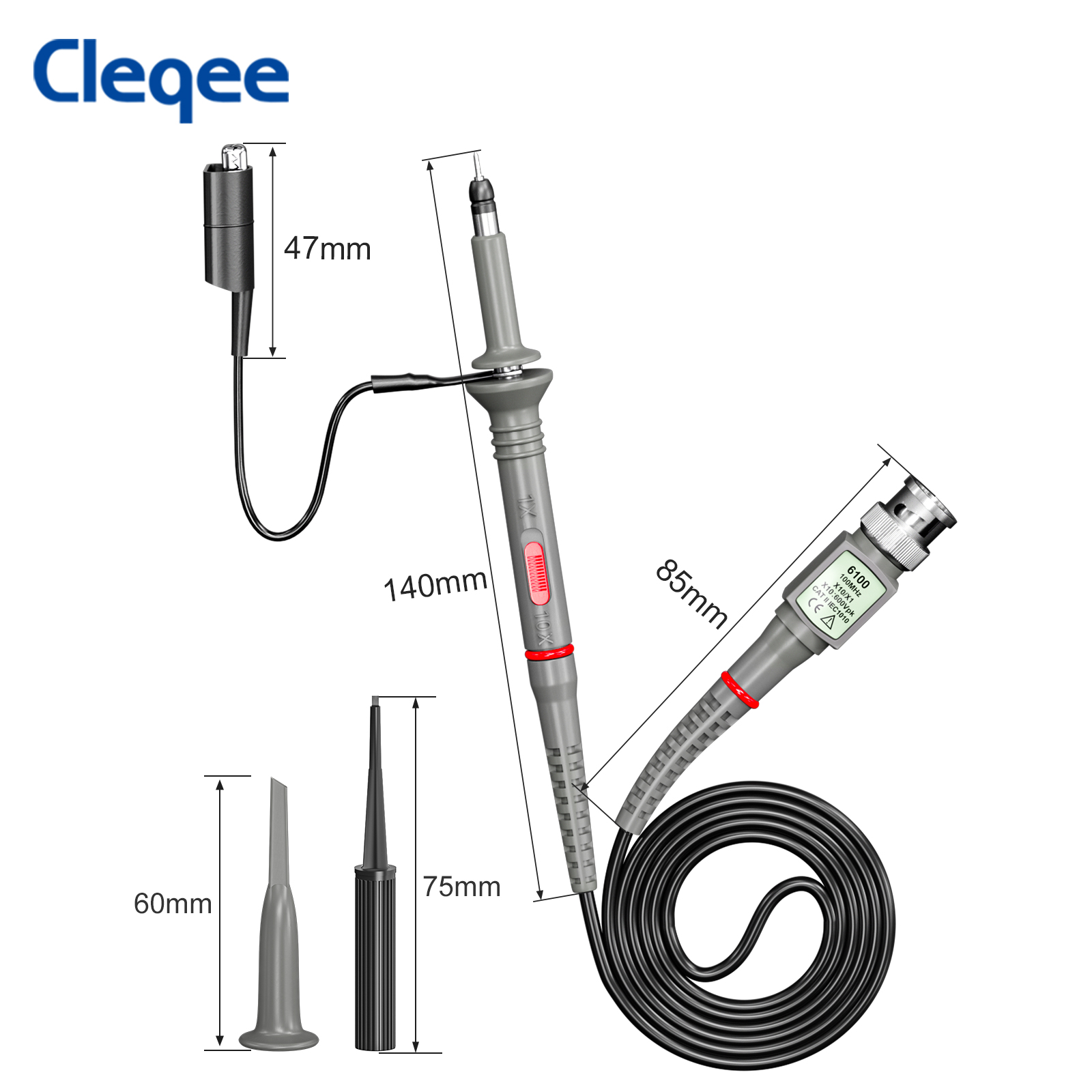 Cleqee CKT014 Universal Oscill - Oscilloscope Probe 100Mhz 10X ulasan dan harga